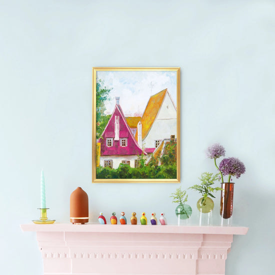 Vibrant Roof Art Print by Paper House Print Shop