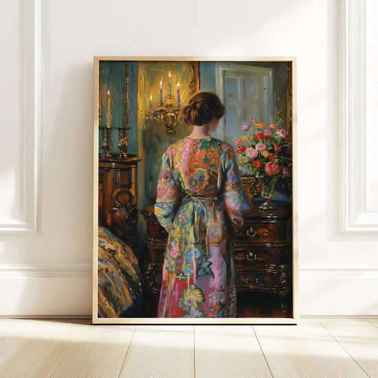 Woman In Robe Art Print by Paper House Print Shop