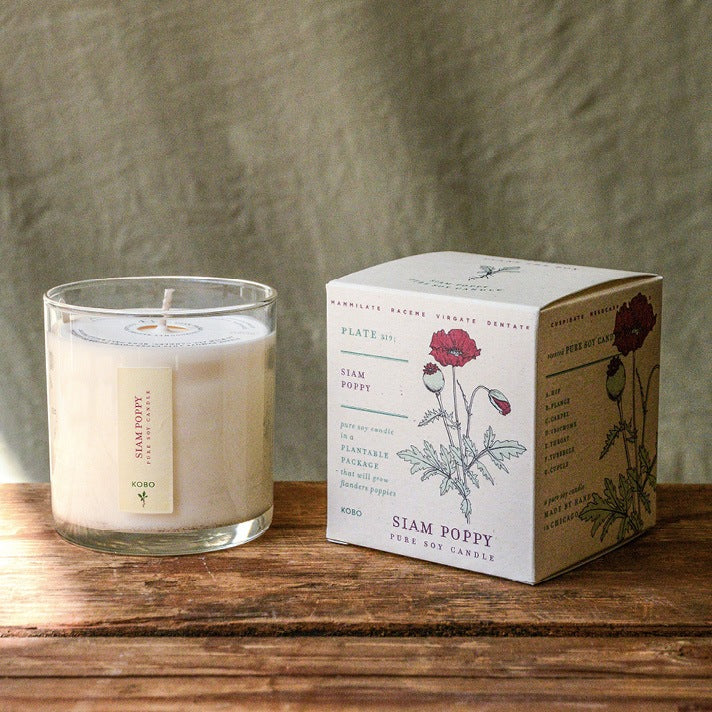 Siam Poppy Candle by KOBO Candles