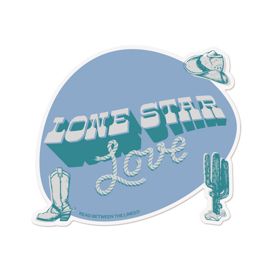 Denim Lone Star Love Sticker by Read Between The Lines®