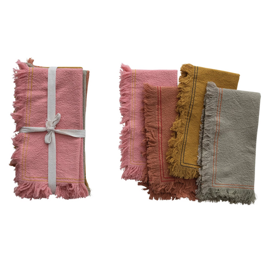 Fringed Cotton Napkin Set