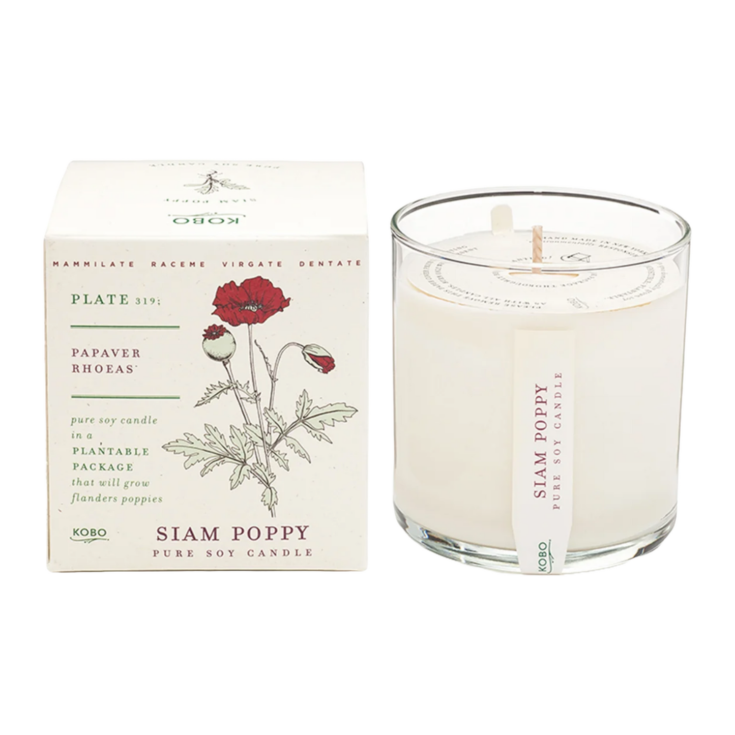 Siam Poppy Candle by KOBO Candles