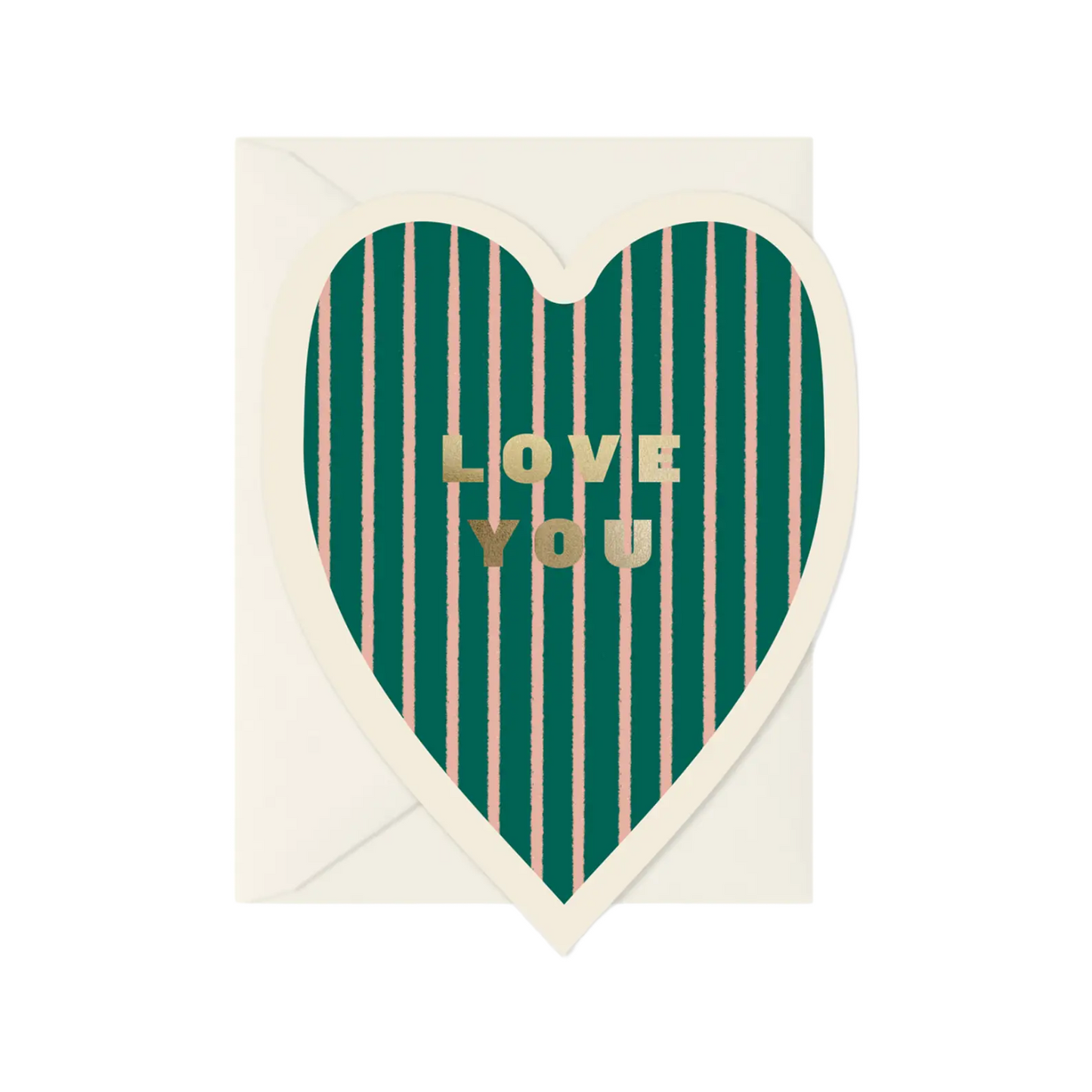 Love You Striped Heart Card