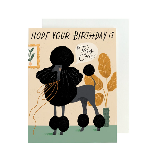 Chic Poodle Birthday Card by Olive & Co.