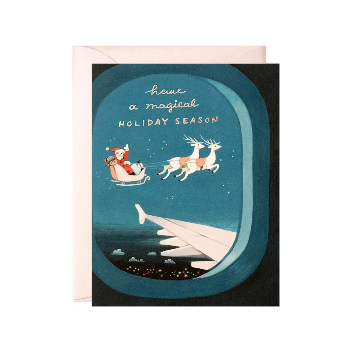 Plane Window Santa Card