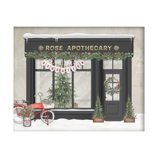 Rose Apothecary Christmas Art Print by Paper House Print Shop