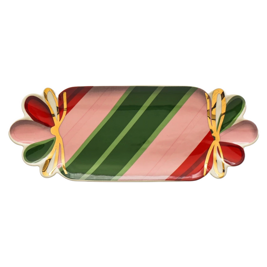 Striped Candy-Shaped Plate