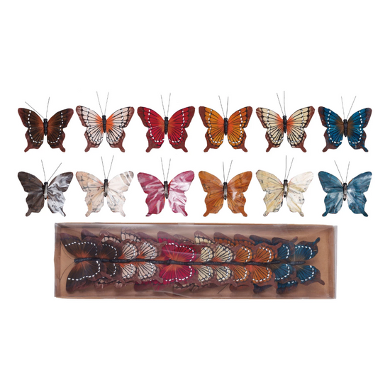 Fabric Butterfly Ornament Set