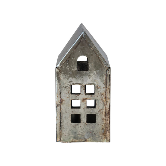 Antique Pewter Metal House