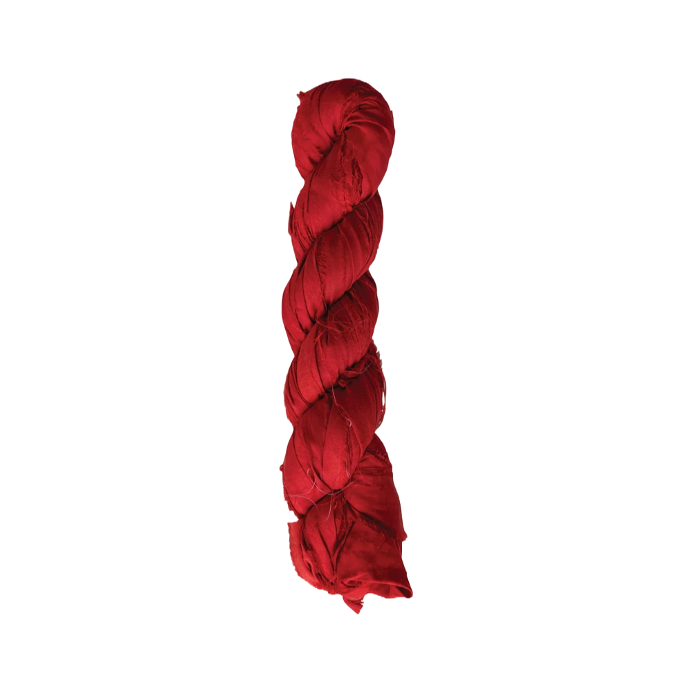 Red Torn Silk Ribbon