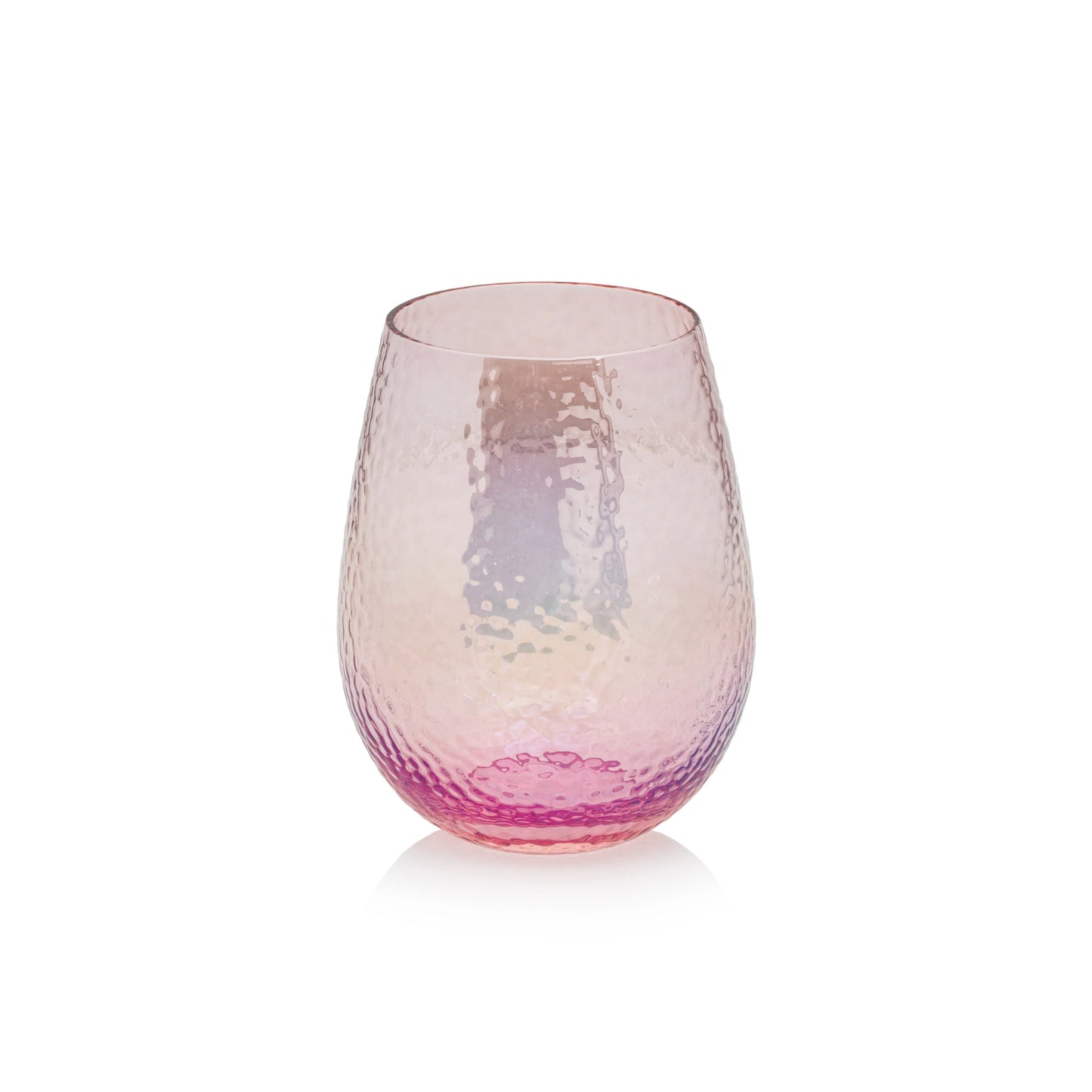 Pink Luster Stemless Glass