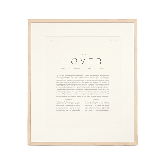 The Lover Zodiac Art Print by Wilde House Paper