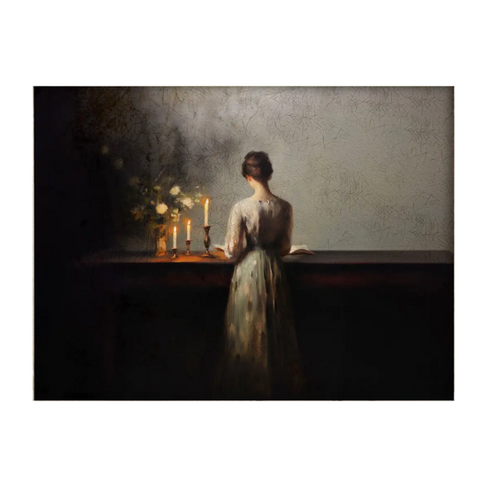 Woman With Candles Art Print by Paper House Print Shop