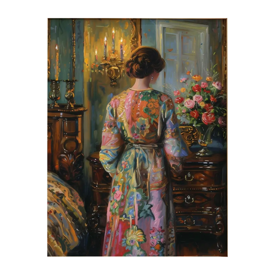 Woman In Robe Art Print by Paper House Print Shop