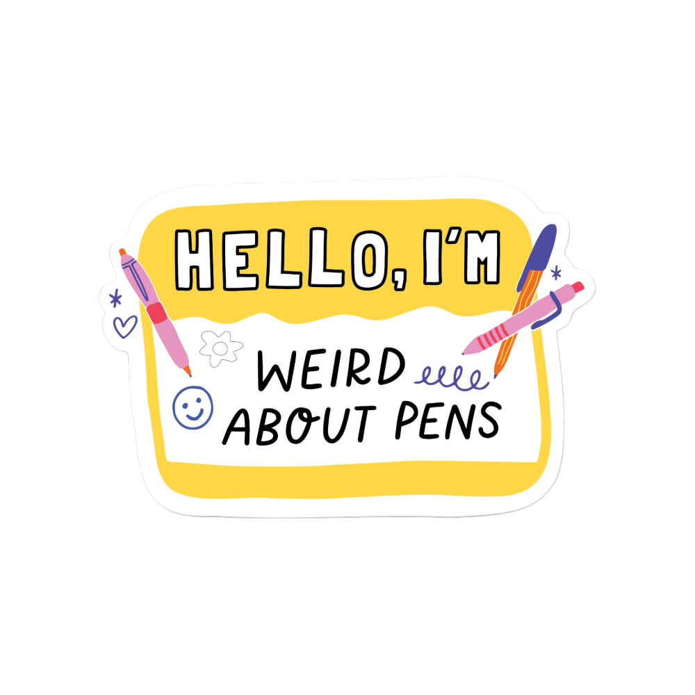 Weird About Pens Sticker by Party Of One