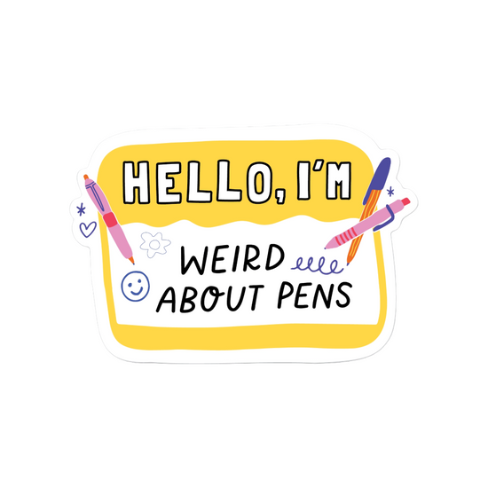 Weird About Pens Sticker by Party Of One