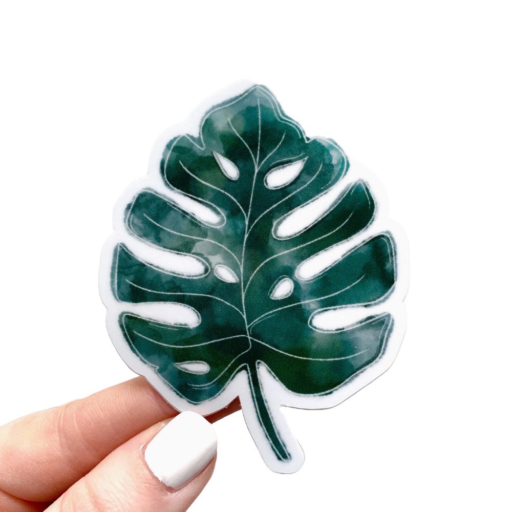 Watercolor Monstera Sticker by Elyse Breanne Designs