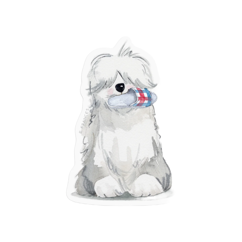 Fluffy Dog Sticker by E. Frances Paper