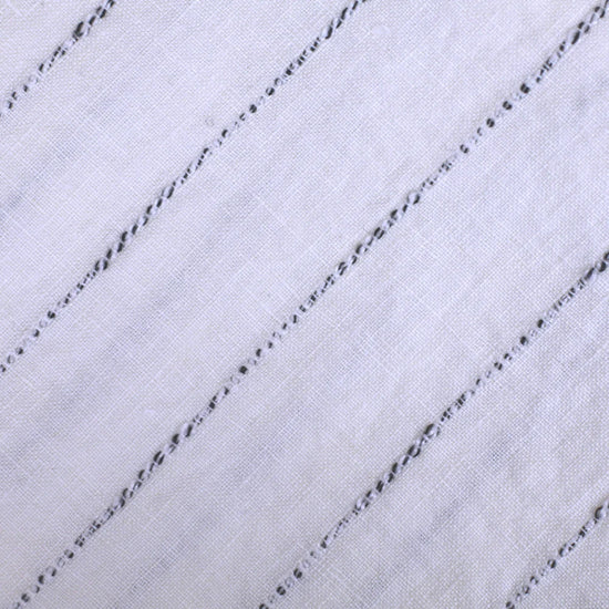 White + Twisted Black Yarn Stripe Linen Hand Towel