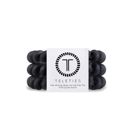 Large Matte Black Hair Ties by TELETIES